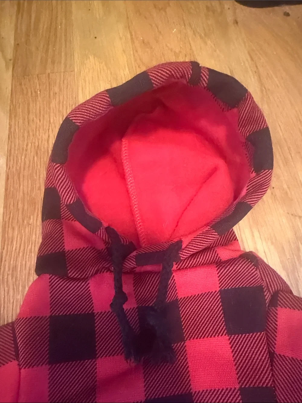 Red and Black Buffalo Plaid Pet Hoodie